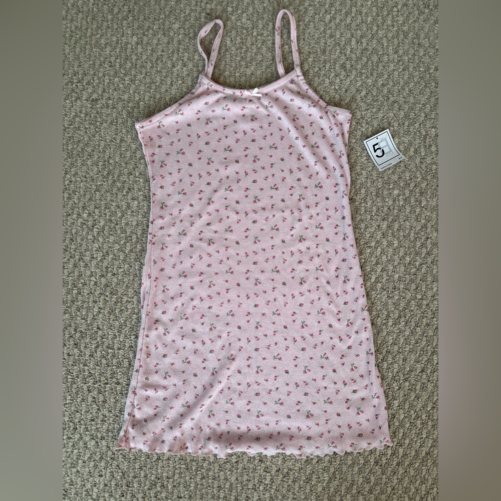 Pink Floral Slip Dress Brandy Melville